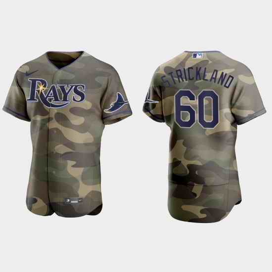 Tampa Bay Rays 60 Hunter Strickland Men Nike 2021 Armed Forces Day Authentic MLB Jersey  Camo